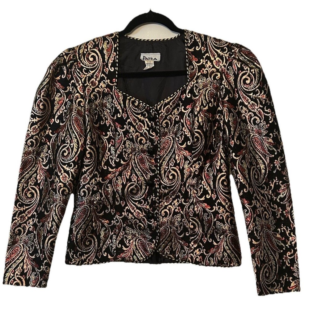 Vintage patra Jacket Metallic Multi Color Metal Colors Size 9/10